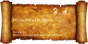 Hirschfeld Ábel névjegykártya